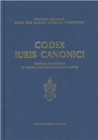 Codex iuris canonici. Auctoritate Ioannis Pauli PP. II promulgatus, fontium annotatione et indice analytico-alphabetico auctus  - Libro Libreria Editrice Vaticana 1989, Diritto canonico | Libraccio.it