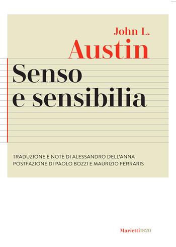 Senso e sensibilia - John Langshaw Austin - Libro Marietti 1820 2021, Agorà. Collana di filosofia | Libraccio.it