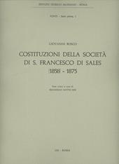 Costituzioni della Società di S. Francesco di Sales (1858-1875)