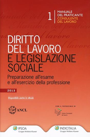 Diritto del lavoro e legislazione sociale. Preparazione all'esame e all'esercitazione della professione  - Libro Ipsoa 2013, Manuale del praticante consulente lavoro | Libraccio.it