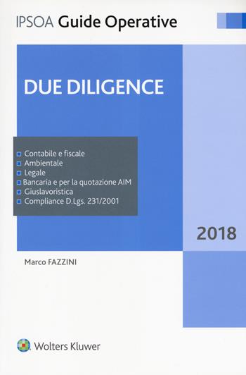 Due diligence. Con Contenuto digitale per download e accesso online - Marco Fazzini - Libro Ipsoa 2017, Guide operative | Libraccio.it