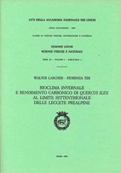 Bioclima invernale e rendimento carbonico di Quercus ilex al limite settentrionale delle leccete prealpine