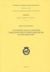 L' autorità delle citazioni virgiliane nelle opere esegetiche di san Girolamo