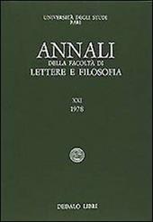Annali della facoltà lettere e filosofia Università di Bari. Vol. 11