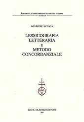 Lessicografia letteraria e metodo concordanziale