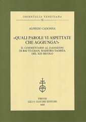 Quali parole vi aspettate che aggiunga? Il commentario del Daodejing di Bai Yuchan, maestro taoista del XIII secolo