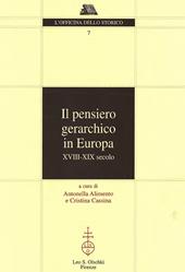 Il pensiero gerarchico in Europa. XVIII-XIX secolo