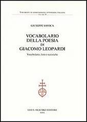 Vocabolario della poesia di Giacomo Leopardi. Vocabolario, liste e statistiche