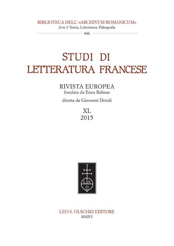 Studi di letteratura francese  - Libro Olschki 2016, Biblioteca dell'Archivum romanicum | Libraccio.it