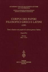 Corpus dei papiri filosofici greci e latini. Testi e lessico nei papiri di cultura greca e latina. Vol. 4/2: Tavole