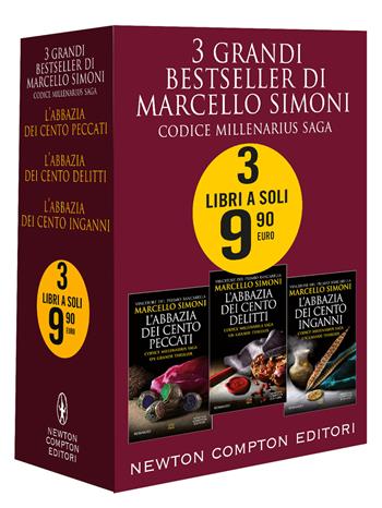 3 grandi bestseller di Marcello Simoni. Codice Millenarius Saga: L'abbazia dei cento peccati-L'abbazia dei cento delitti-L'abbazia dei cento inganni - Marcello Simoni - Libro Newton Compton Editori 2022 | Libraccio.it
