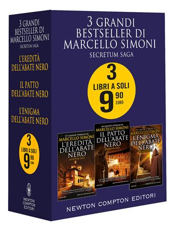3 grandi bestseller di Marcello Simoni. Secretum Saga: L'eredità dell'abate nero-Il patto dell'abate nero-L'enigma dell'abate nero - Marcello Simoni - Libro Newton Compton Editori 2022 | Libraccio.it