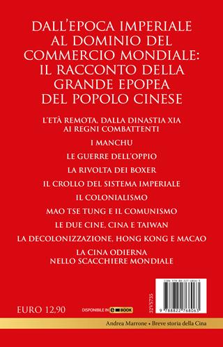 Breve storia della Cina. Dalla dinastia Xia a Mao Tse Tung fino a Taiwan: il Celeste Impero dalle origini a oggi - Andrea Marrone - Libro Newton Compton Editori 2022, I volti della storia | Libraccio.it