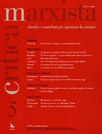 Critica marxista (2018). Vol. 5  - Libro Futura Editrice 2018 | Libraccio.it
