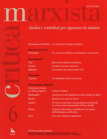 Critica marxista (2018). Vol. 6: Novembre-Dicembre  - Libro Futura Editrice 2019 | Libraccio.it