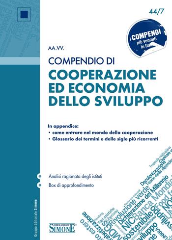 Compendio di cooperazione ed economia dello sviluppo  - Libro Edizioni Giuridiche Simone 2012, Compendi | Libraccio.it