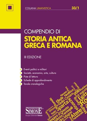 Compendio di storia antica greca e romana  - Libro Edizioni Giuridiche Simone 2013, Collana umanistica | Libraccio.it