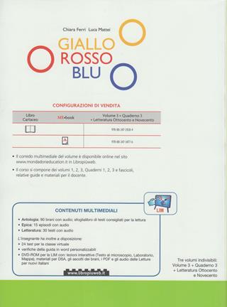 Giallo, rosso, blu. Con quaderno strumenti-Letteratura '800-'900. Per la Scuola media. Vol. 3 - Chiara Ferri, Luca Mattei - Libro Mondadori Scuola 2009 | Libraccio.it