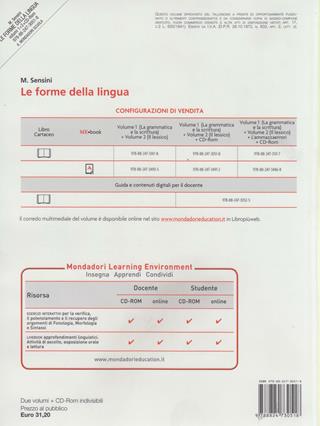 Le forme della lingua. La grammatica e la scrittura-Il lessico. Con CD-ROM - Marcello Sensini - Libro Mondadori Scuola 2010 | Libraccio.it