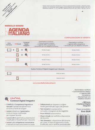L'agenda di italiano. Grammatica e scrittura-Comunicazione e lessico-L'agenda delle competenze. Per le Scuole superiori. - Sensini - Libro Mondadori Scuola 2014 | Libraccio.it