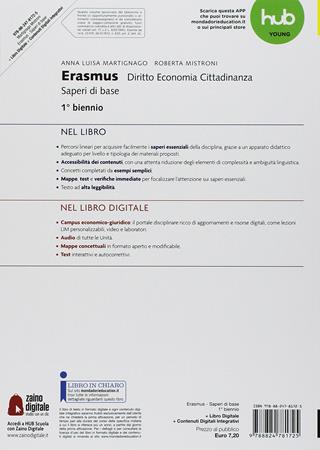Erasmus. Diritto, economia, cittadinanza. Saperi di base. Per gli Ist. tecnici e professionali. - Anna Martignago, Roberta Mistroni - Libro Scuola & Azienda 2018 | Libraccio.it
