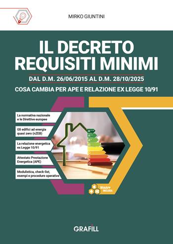 Il Decreto Requisiti Minimi dal D.M. 26/06/20158 al D.M. 28/10/2025. Cosa cambia per APE e Relazione ex Legge 10/91. Con software in WebApp - Mirko Giuntini - Libro Grafill 2026 | Libraccio.it