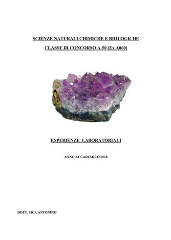 Scienze naturali chimiche e biologiche. Classe di concorso A-50 (ex A060). Esperienze laboratoriali - Antonino Sica - Libro Youcanprint 2018 | Libraccio.it