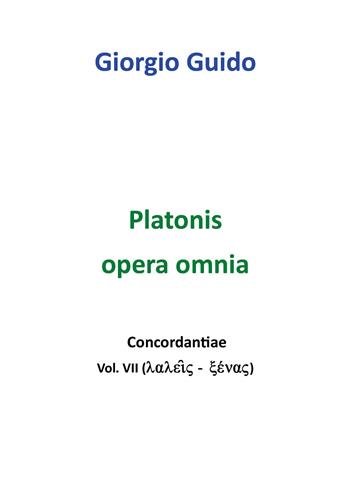 Platonis opera omnia. Concordantiae. Vol. 7 - Giorgio Guido - Libro Youcanprint 2018 | Libraccio.it