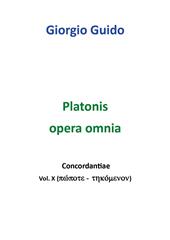 Platonis opera omnia. Concordantiae. Vol. 10: Pópote-tekómenon.