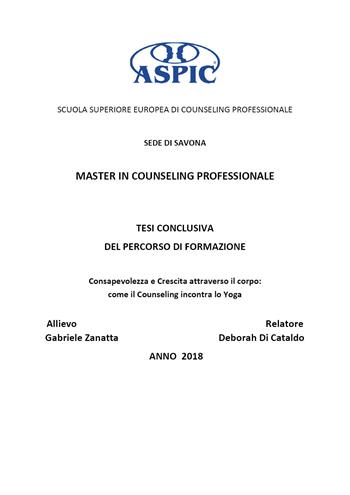 Consapevolezza e crescita attraverso il corpo: come il counseling incontra lo yoga - Gabriele Zanatta - Libro Youcanprint 2018 | Libraccio.it