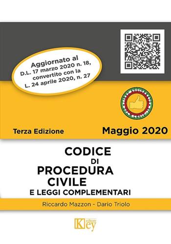 Codice di procedura civile e leggi complementari - Riccardo Mazzon, Dario Primo Triolo - Libro Key Editore 2020, Codici tascabili | Libraccio.it