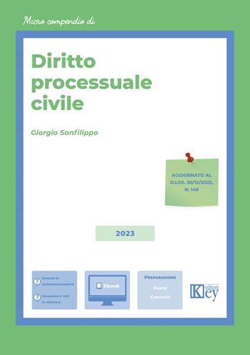 Diritto processuale civile - Giorgio Ariele Sanfilippo - Libro Key Editore 2023 | Libraccio.it