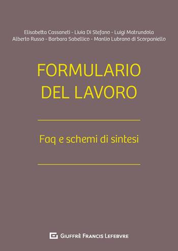 Formulario del lavoro. Faq e schemi di sintesi  - Libro Giuffrè 2019 | Libraccio.it