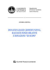 Donation-based crowdfunding, raccolte fondi oblative e donazioni di scopo