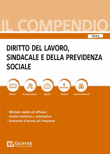 Compendio di diritto del lavoro, sindacale e della previdenza sociale  - Libro Giuffrè 2023, Compendi | Libraccio.it