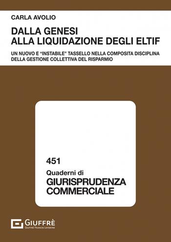 Dalla genesi alla liquidazione degli ELTIF. Un nuovo e «instabile» tassello nella composita disciplina della gestione collettiva del risparmio - Avolio Carla - Libro Giuffrè 2023, Quaderni di giurisprudenza commerciale | Libraccio.it