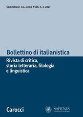 Bollettino di italianistica. Rivista di critica, storia letteraria, filologia e linguistica (2021). Vol. 2