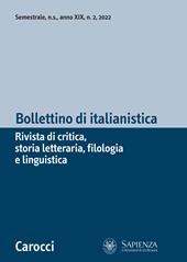 Bollettino di italianistica. Rivista di critica, storia letteraria, filologia e linguistica (2022). Vol. 2
