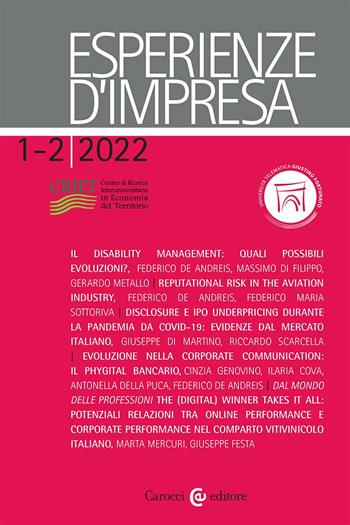 Esperienze d'impresa (2022). Vol. 1-2  - Libro Carocci 2024 | Libraccio.it