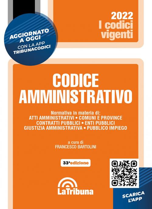 Codice amministrativo Libro La Tribuna 2022 I codici vigenti Libraccio.it