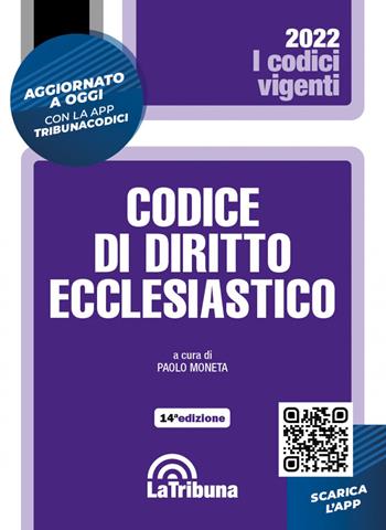 Codice di diritto ecclesiastico  - Libro La Tribuna 2022, I codici vigenti | Libraccio.it