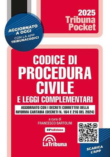 Codice di procedura civile e leggi complementari  - Libro La Tribuna 2025, Tribuna pocket | Libraccio.it