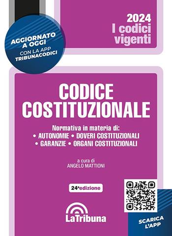 Codice costituzionale  - Libro La Tribuna 2024, I codici vigenti | Libraccio.it