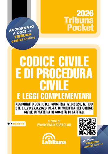 Codice civile e di procedura civile e leggi complementari 2026  - Libro La Tribuna 2026, Tribuna pocket | Libraccio.it