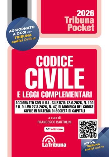 Codice civile e leggi complementari 2026  - Libro La Tribuna 2026, Tribuna pocket | Libraccio.it