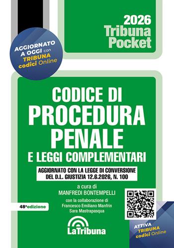 Codice di procedura penale e leggi complementari 2026  - Libro La Tribuna 2026, Tribuna pocket | Libraccio.it