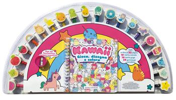 Kawaii. Gioca, disegna e colora. Con adesivi. Ediz. a colori. Ediz. a spirale. Con gadget  - Libro Emme Edizioni 2020, A pagine aperte | Libraccio.it