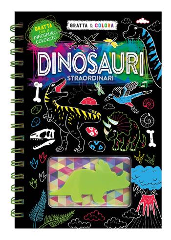 Dinosauri straordinari. Con sagoma in plastica per grattare  - Libro Emme Edizioni 2023, A pagine aperte | Libraccio.it