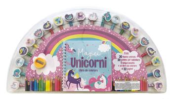 Magici unicorni. Ediz. illustrata. Con 20 gomme per cancellare. Con 10 matite colorate. Con 10 matite grigie. Con temperamatite  - Libro Emme Edizioni 2023, A pagine aperte | Libraccio.it