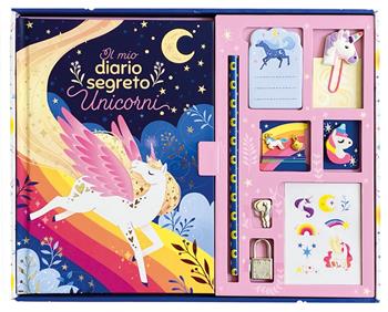 Unicorni. Il mio cofanetto segreto. Ediz. a colori. Con 1 graffetta, 1 matita, 1 gomma, 1 braccialetto, 1 lucchetto e 2 chiavi. Con Adesivi  - Libro Emme Edizioni 2025, A pagine aperte | Libraccio.it